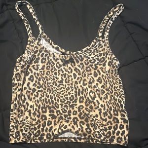 Cheetah print cropped tank top